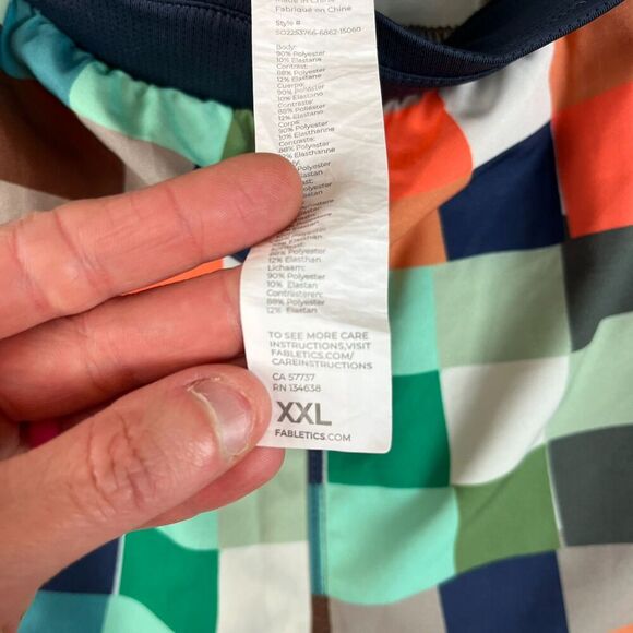 Fabletics The Fundamentals II Short Men's XXL 7" Inseam Plaid Unlined Running - Picture 3 of 10